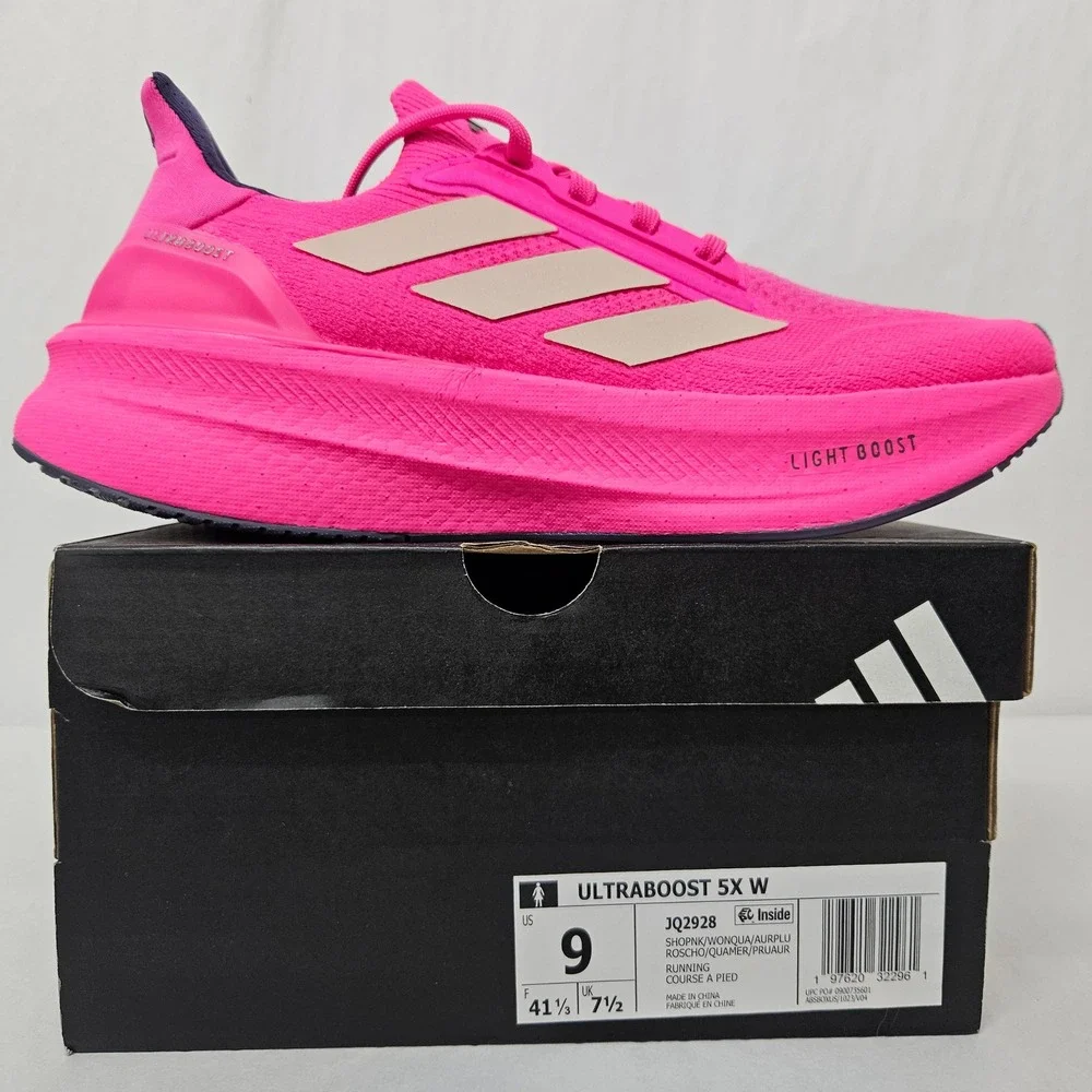 Adidas Ultraboost 5X W‎ Running Shoes JQ2928 Pink White Women's Size 9